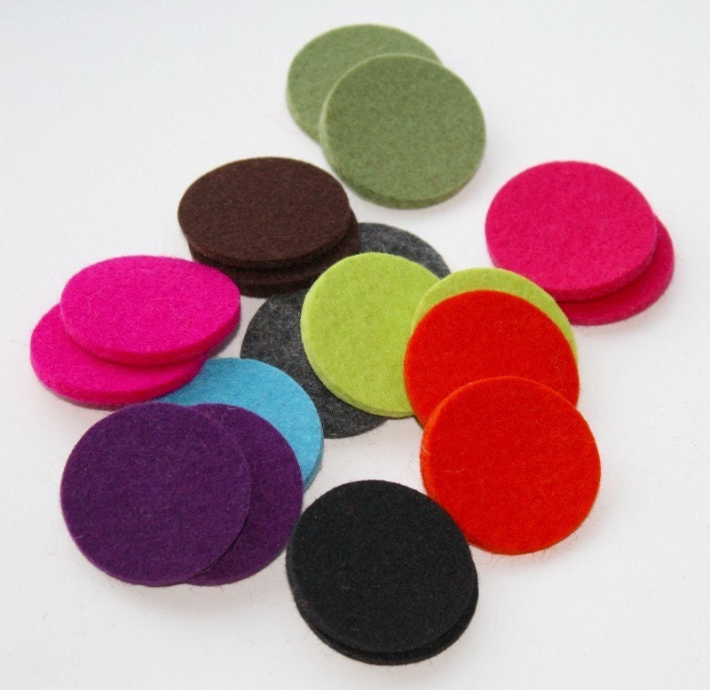 3mm Thick Felt Circles in 1 1/2" diameter, any color