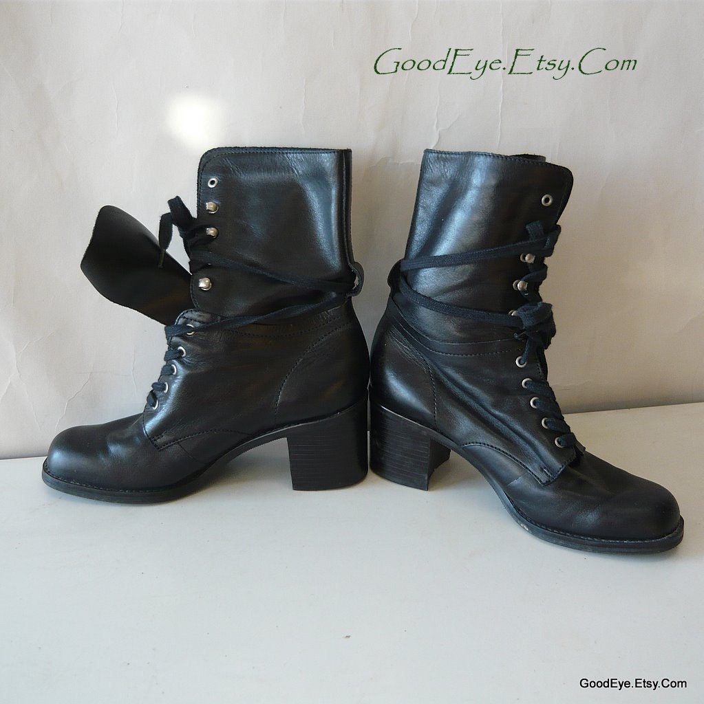 Nine West Granny Ankle Boots 8 Eur 38.5 UK 5.5  Leather Laceup Oxfords no.2