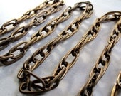 Huge Vintage Brass Plated On Steel Textured Rope Chain (50 Inches) (C542-A)