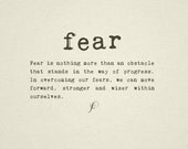 FEAR 8x10 Quote Art Print