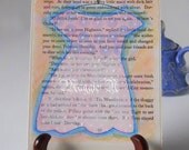 Whimsical Dress on a Hanger - Painted on a Vintage Book Page - Original Mixed Media Art