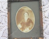 Framed Antique Photograph Vintage Photo Woman 1902