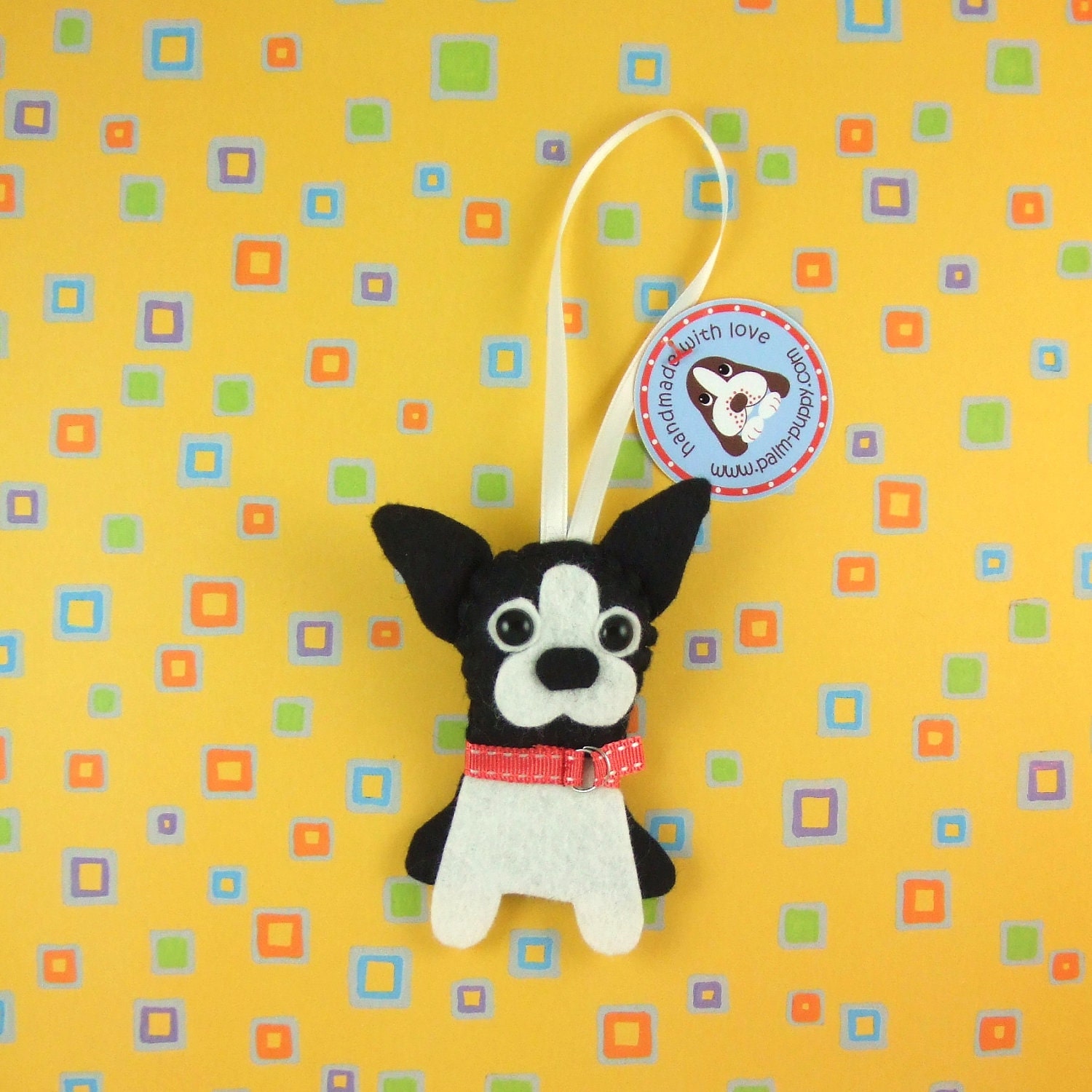 Boston Terrier Hanging Phlat Puppy