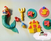 24 Litte Mermaid Fondant Cupcake & Cake Toppers