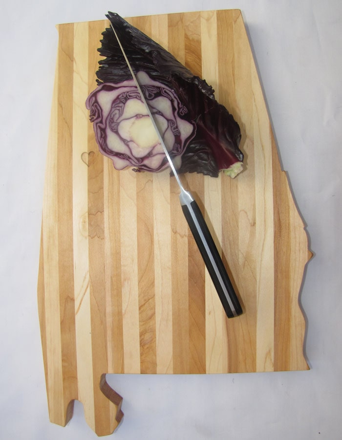 Alabama Cutting Board - State Shaped Cutting Boards By Woodbob.com