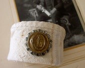 Feed Sack Cuff No.2 -Vintage Assemblage Cuff Bracelet