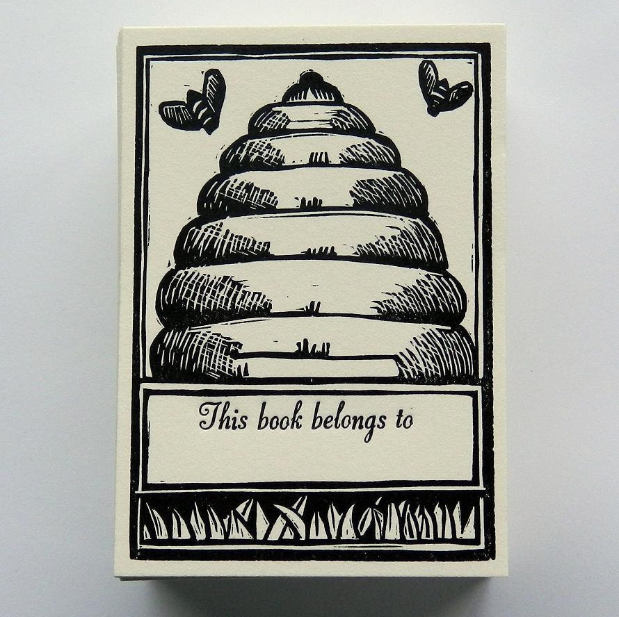 beehive original linocut letterpress bookplates pk 5