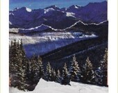 WINTRY LANDSCAPE collage art blank Christmas card