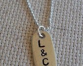Personalized Hand-Stamped Couple's Initial- Silver