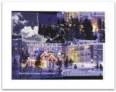 WARMING SPLENDOUR of TREMBLANT collage art blank Christmas card