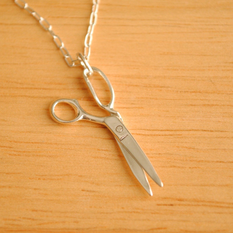 Sweet Scissors - Sterling Silver Charm Necklace