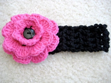 Berry Cute Headband with Button-on Flower - Any Color