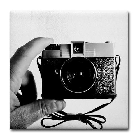 Vintage Diana Mini Lomo Camera Retro Coaster Black White Tile