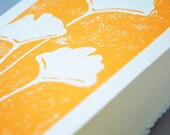 Yellow Ginkgo Notecard -  Block Print  Card - Blank Inside -  5 x 7 inches