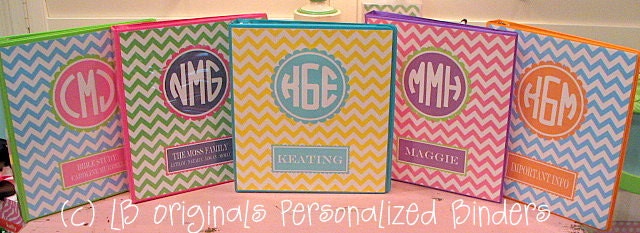 Personalized Chevron Binders
