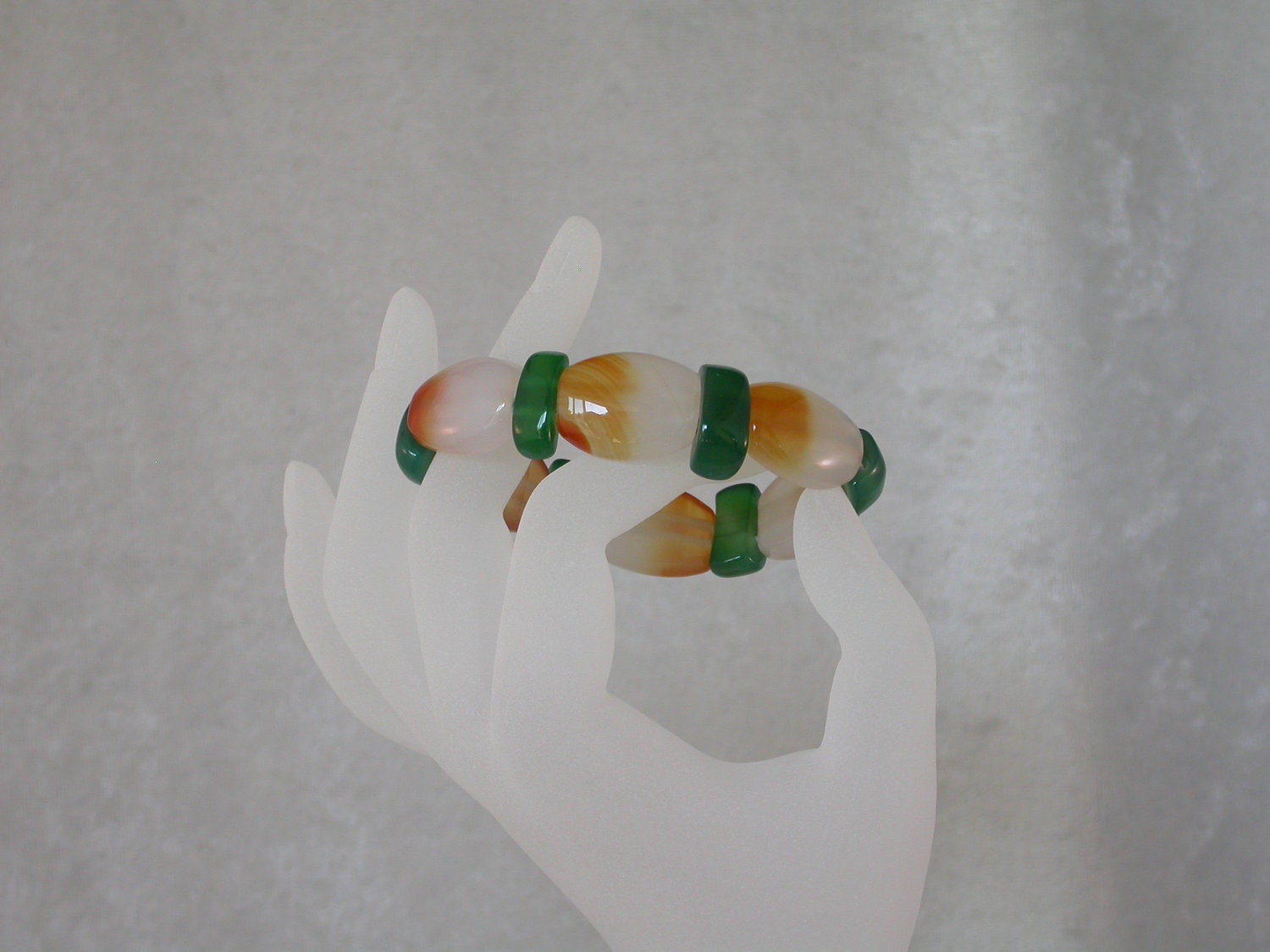 Green/Gold Agate Bracelet