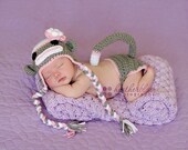 Having a sale Girl sock monkey hat and diaper cover set