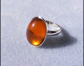 November Birthstone Ring, Topaz Silver Adjustable Size 8