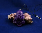 Deep Purple Octopus Necklace - Handmade Polymer Clay Jewelry