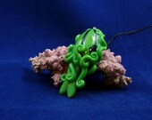 Green Cuttlefish Necklace - Handmade Polymer Clay Jewelry