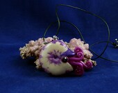 Violet Nautilus Necklace - Polymer Clay Cephalopod Jewelry