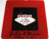 Las Vegas Hand-Painted, Personalized Plate