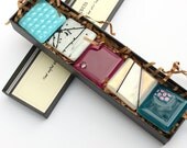 Fused Glass Magnets - Cranberry Cyan