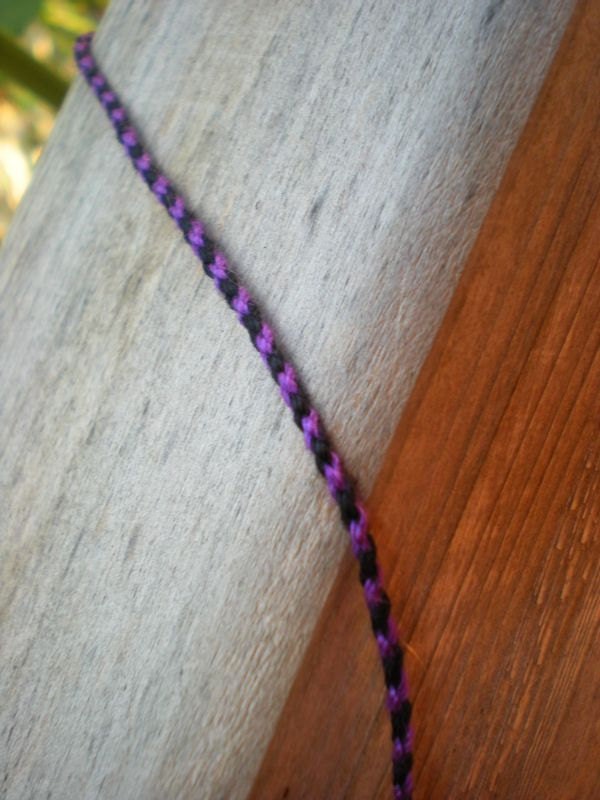 Single Strand Bi-Color Viking Whipcord - Purple and Black - 94 inches