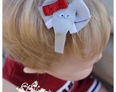 Alabama  Boutique Elephant Sculpture Ribbon Hair bow Choice Pink and Gray