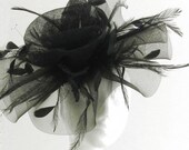 Black Fascinator Hat for Weddings, Occasions and Parties