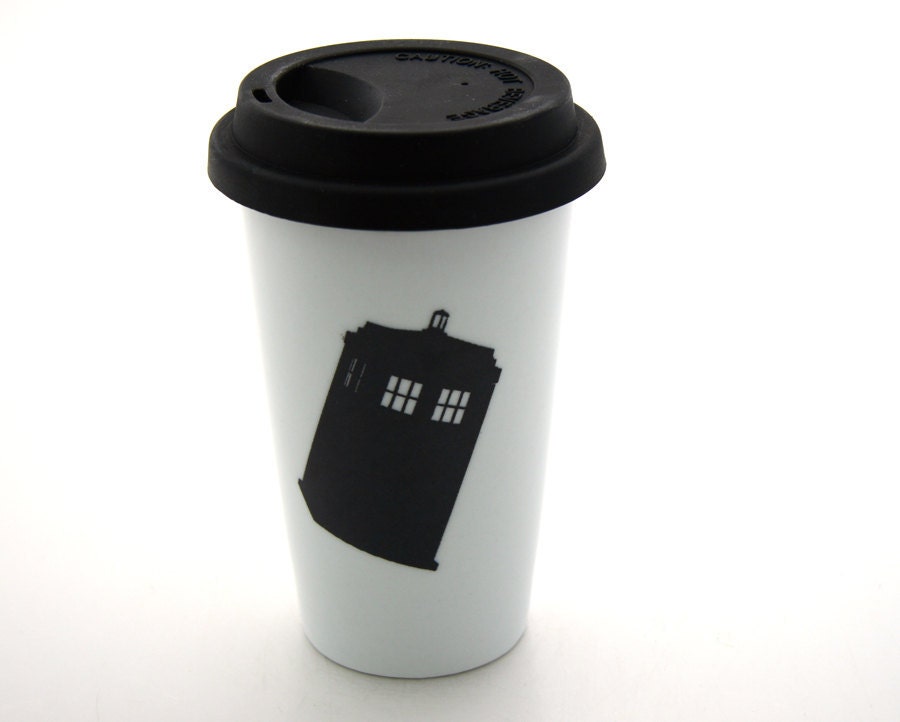 Dr Who Tardis Travel Mug Double Walled Porcelain