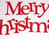 Merry Christmas Die cut Letters for Banner (3.5 inches tall) in Red Textured Cardstock