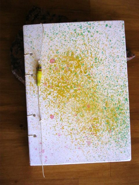 Art journal - painted borders on white paper