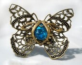 Steampunk Butterfly Ring Adjustable Antique Brass Free Gift Wrap