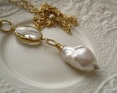 Baroque Pearl and Crystal Quartz Pendant-Soiree