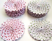 Christmas Paper Rosettes (10) Count for Embellishments, Cards, Gift Wrap