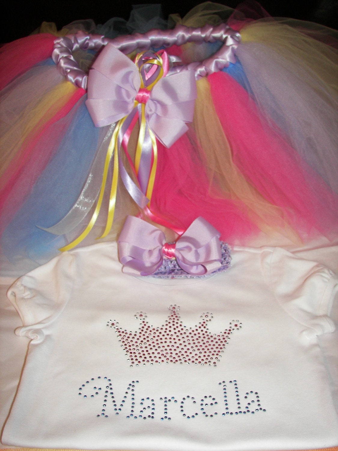 Pastel Princess Bling Tutu Set--Adorable Full Tutu