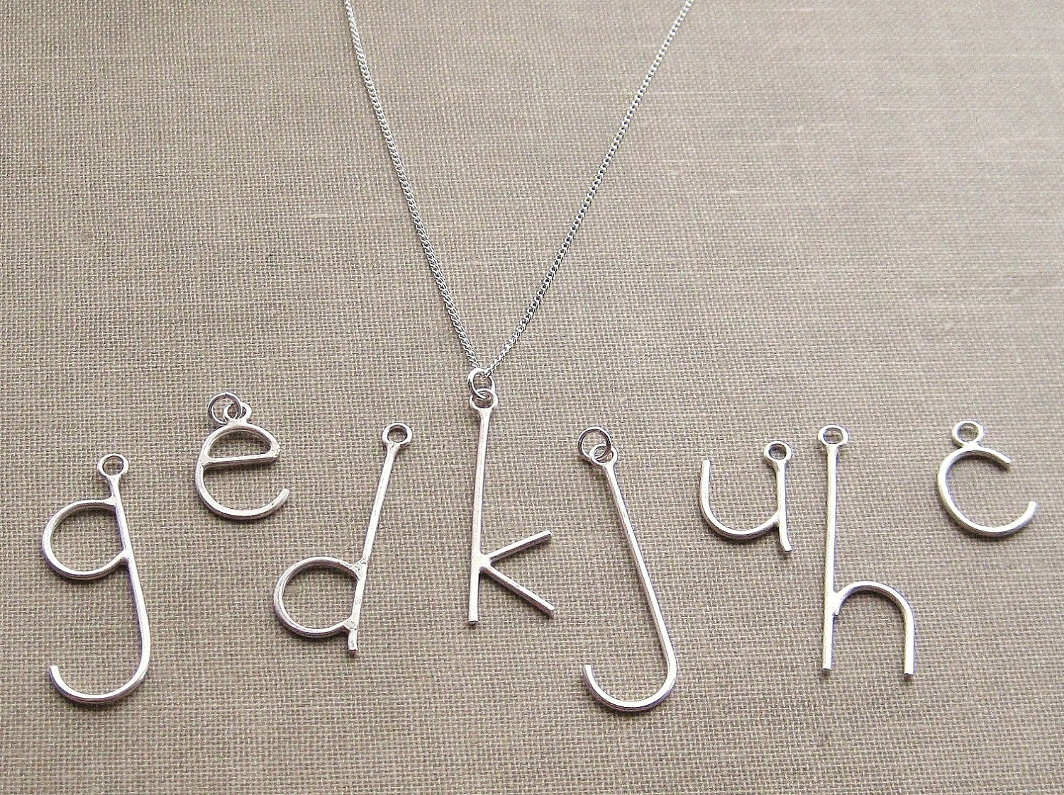 E is for Emmy, Pick Your Letter, Custom Initial Letter Necklace, Sterling Silver on Chain