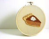 Pumpkin Pie Christmas Decor Holiday Home Decor Wall Hanging Punchneedle Hoop 5 Inch by HarpandThistle gift for foodie under 35 Ready to Ship