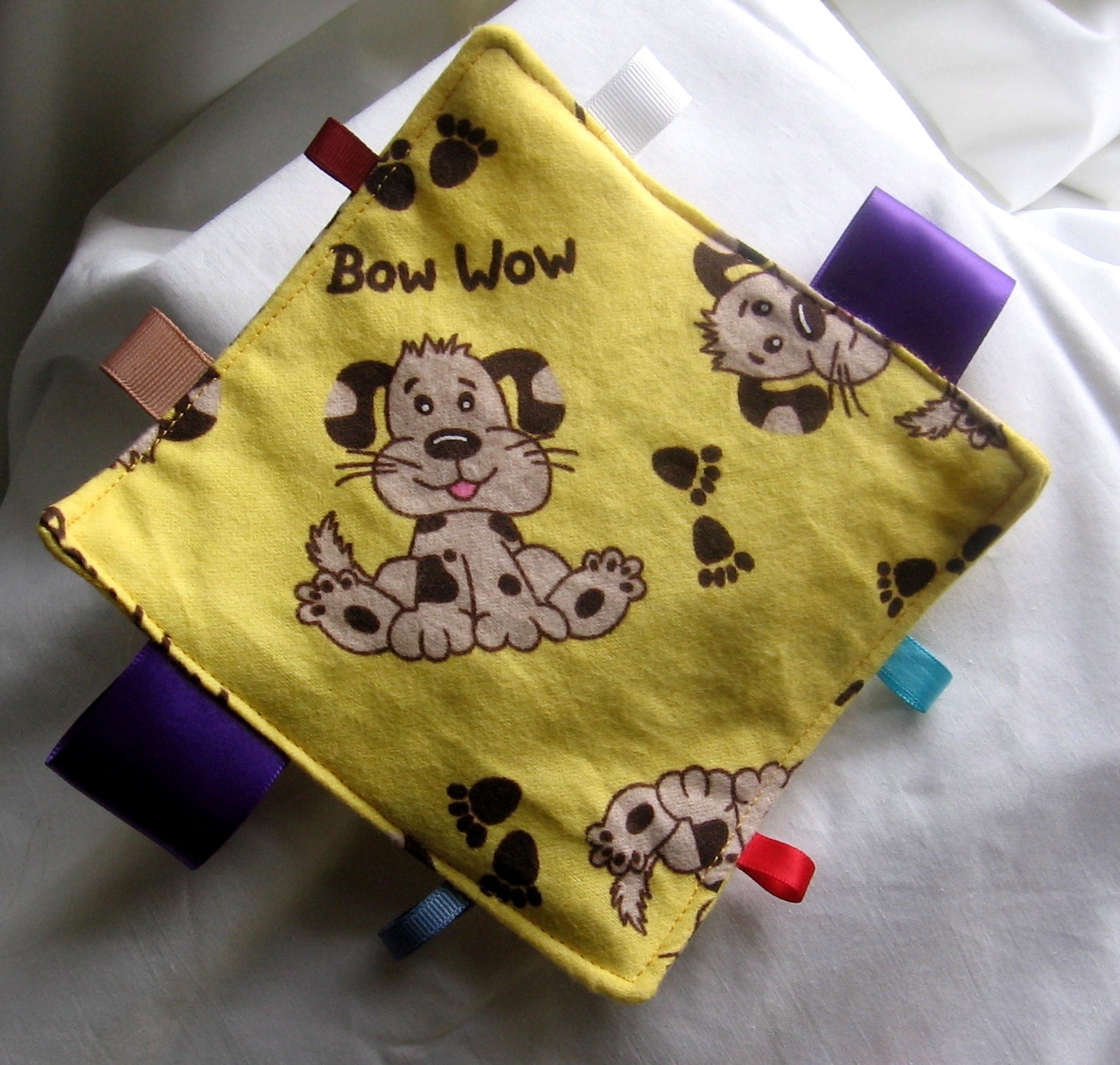 Crinkle Ribbon Tab Toy for Baby - Cotton Flannel