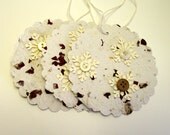 Handmade Paper and Vintage Button Tree Ornaments or Gift Tags