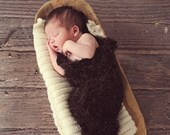 Chocolate Brown Newborn Crocheted Angel Hair Baby Cocoon Photography Photo Prop  Ready to ship