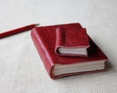 WINTER SALE // The mini pocket friend leather journal // Blood red