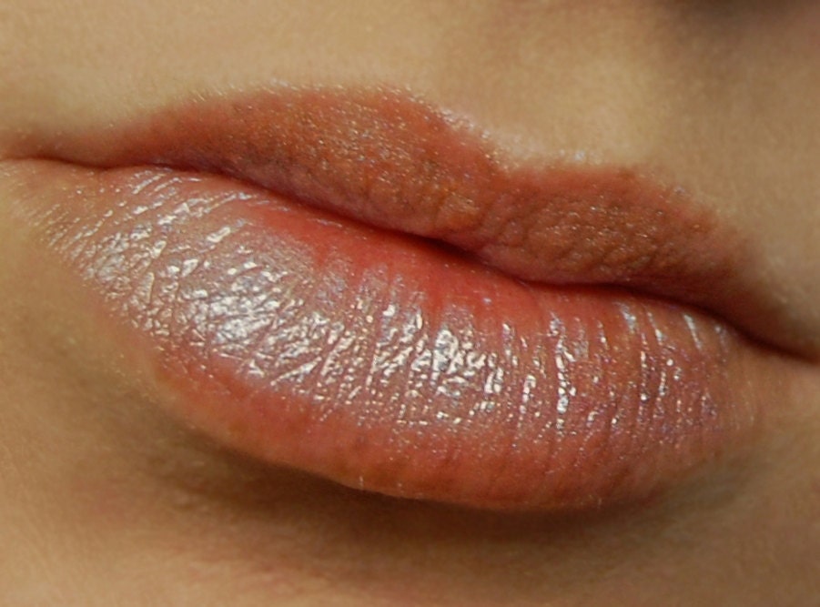 Nearly Nude Lipstick . ALCHEMIST Mineral Lipstick . Peach and Gold Shimmer Lip Tint