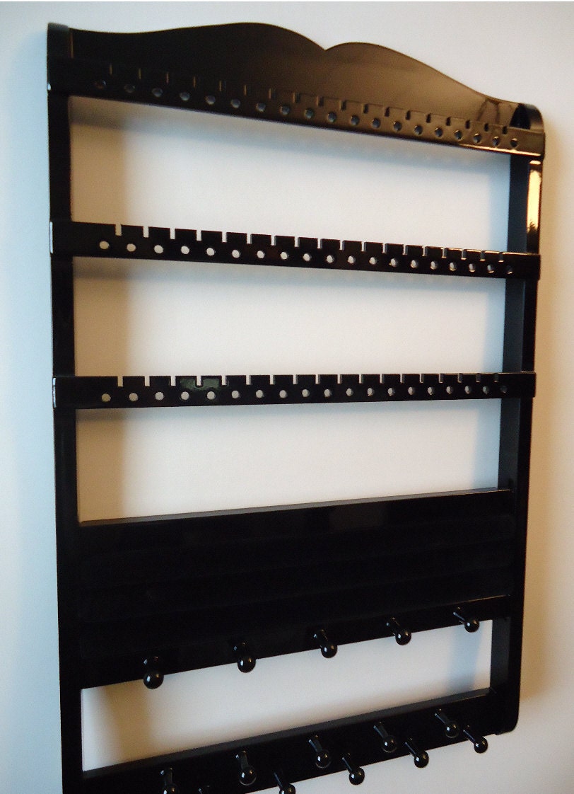 Jewelry Display - Ring Holder, Black Cabinet Grade Semi-Gloss Paint, Boutique Quality & Design, BEAUTIFUL STORAGE, 6/9