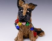 Belgian Malinois Ornament with Christmas lights Porcelain