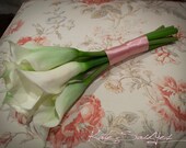 Cream and Light Green Calla Lily Real Touch Wedding Bouquet