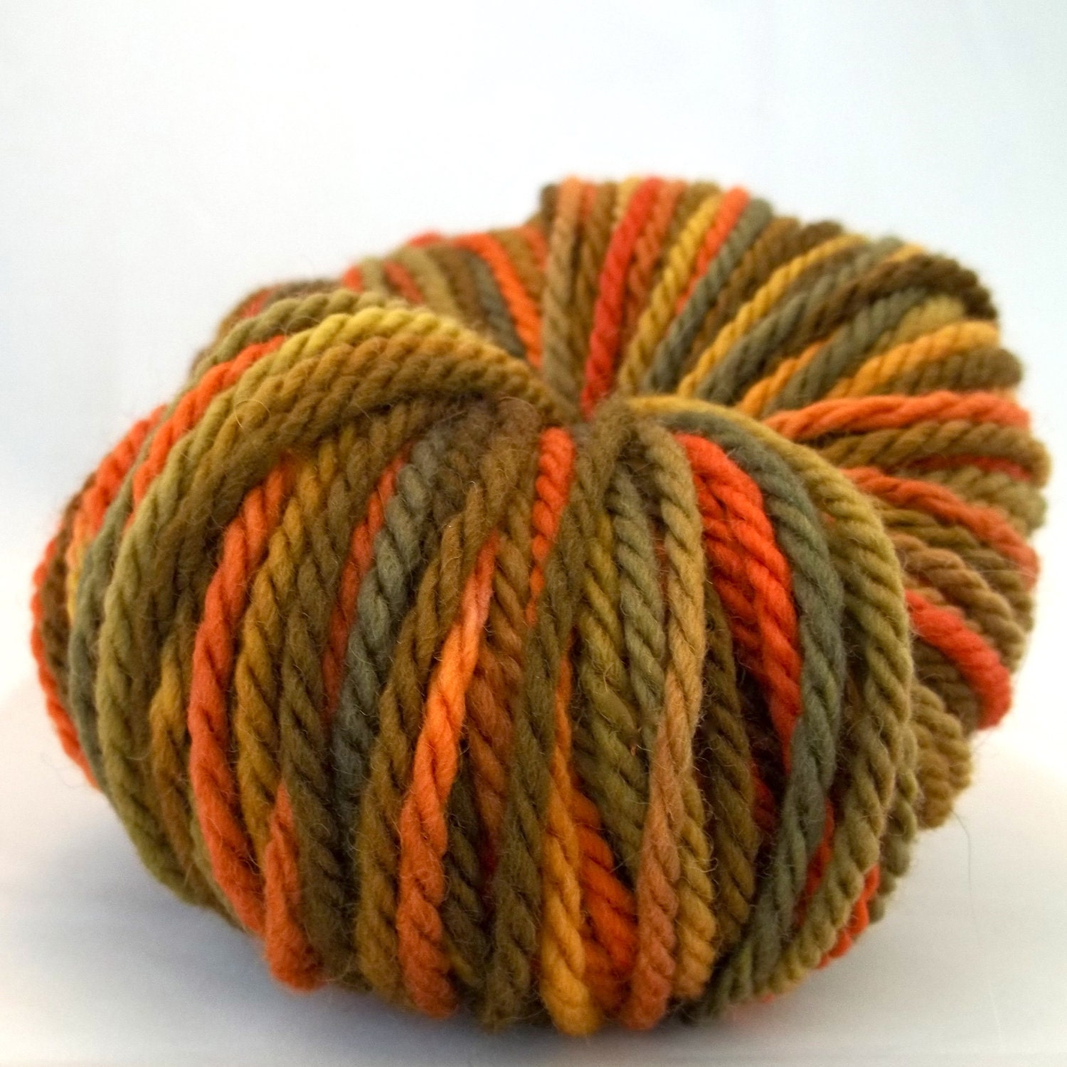 handpainted Merino yarn, 245 yards, bulky, Harvest Gold