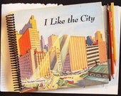 New York City - Recycled Retro Vintage Journal - I Like the City - Handmade Vintage Journal or Sketchbook