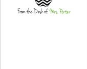 Personalized Teacher Chevron Apple Notepad - 50 sheets